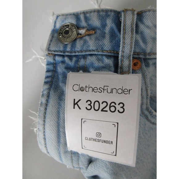 Zara Shorts 4 Mini Cut-Off High Rise Stretch Denim Raw Hem Light Wash - Picture 9 of 9